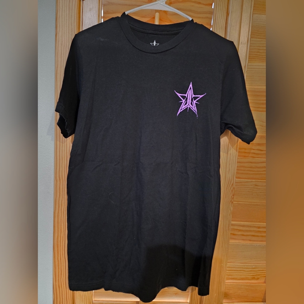 Jeffree Star Black Tee with Pink Star Logo